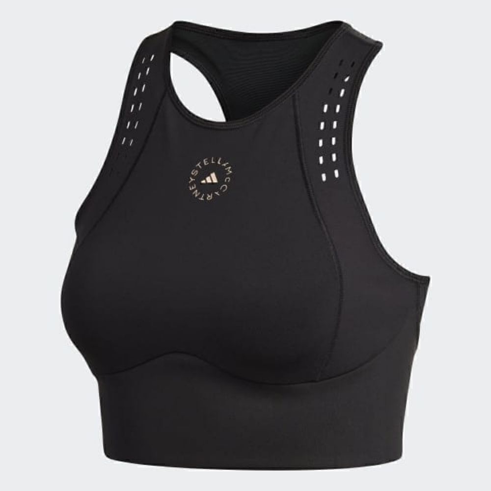 Adidas X Stella McCartney Designer Sports Bra Light Support Black White Mesh New
